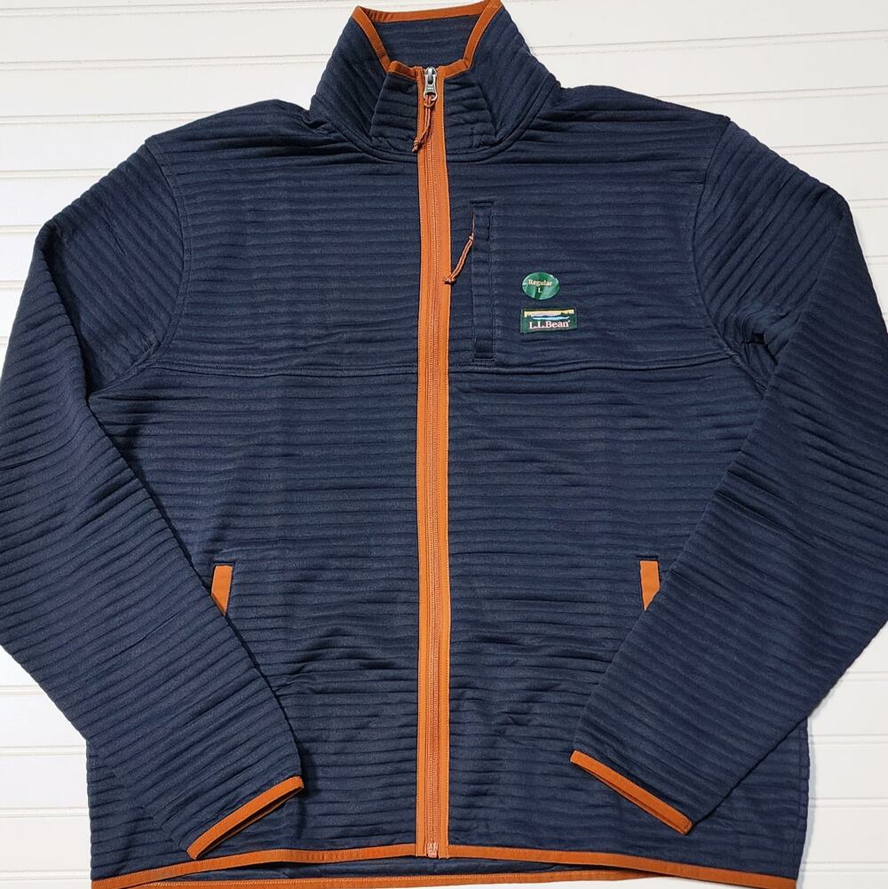 NWOT L.L. Bean Men's Airlight Knit Full-Zip Jacket Size L Navy